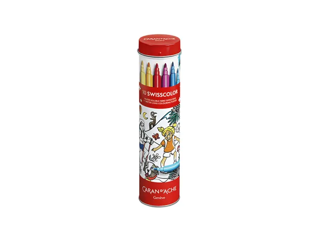 Viltstift Caran d'ache Swisscolor met poster koker à 10 kleuren