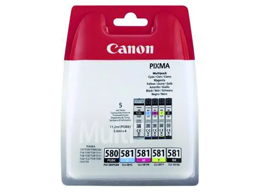 Canon PGI-580 & CLI-581 Inktcartridges 5-Pack Zwart + Kleur