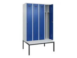locker met bank,voor scheiding van kleding,HxBxD 2120x1200x815mm,4vak