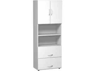 kantoor-combikast HxBxD 2160x800x420mm 2hangmappenframes wit - 1