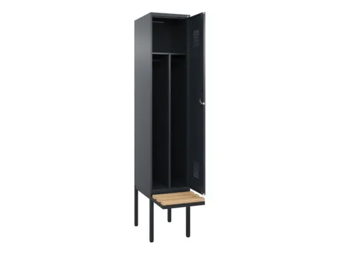 locker met bank,voor scheiding van kleding,HxBxD 2120x400x815mm,1vak