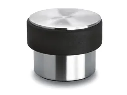 deurstopper RVS zilverkleurig/zwart m. rubberen rand