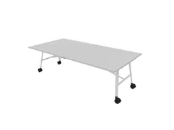 klaptafel,HxBxD 750x2400x1200mm,hoekig,4voeten wit,ovale buis