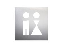 deurbord wc dames/heren RVS zelfklevend HxB 160x160mm