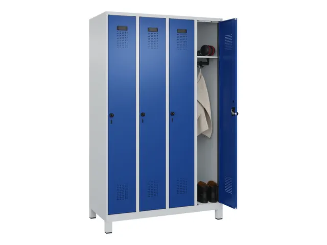 locker,HxBxD 1950x1200x500mm,4vak,vak B 300mm,draaigrendel,voeten