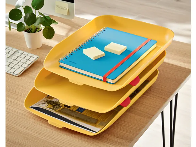 Brievenbak Leitz Cosy A4 3 stuks geel