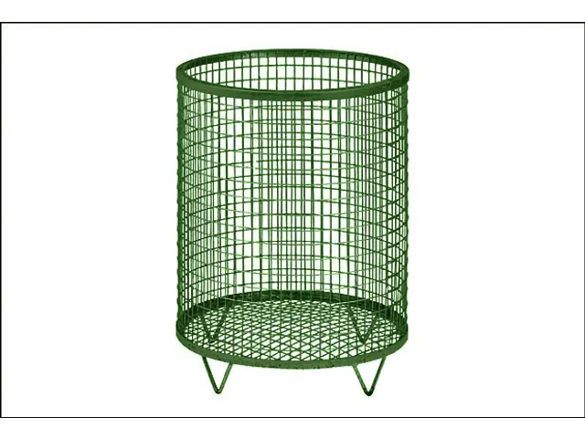 Afvalbak Van Draadgaas 63 Liter Vloeropstelling Verzinkt Groen