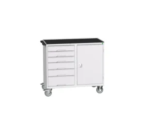 montagetafel 965x1050x550mm staalblad 6 laden kast front RAL7035 - 1
