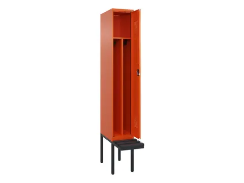 locker met bank,voor scheiding van kleding,HxBxD 2120x300x815mm,1vak