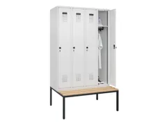 locker met bank,HxBxD 2120x1200x815mm,4vak,vak B 300mm,draaigrendel