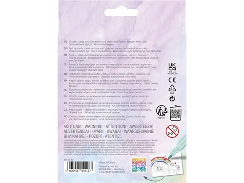 Viltstiften Faber-Castell Unicorn 10x standaard kleuren + 3x pastel kl