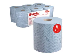 Poetsrol WypAll L10 1-laags 18,3cmx239m 630 vel blauw 7494