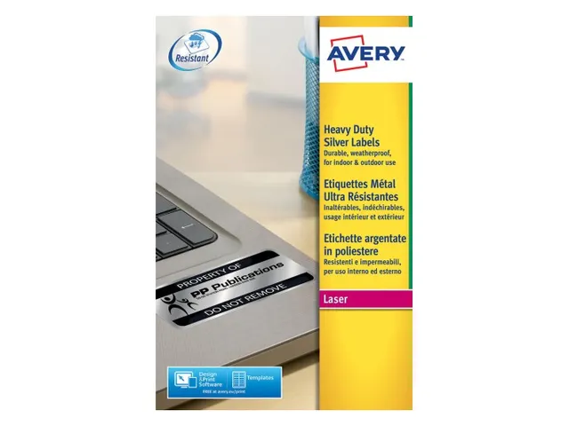 Inventaris etiketten Avery L6013-20 A4 210x297mm Zilver 20 stuks