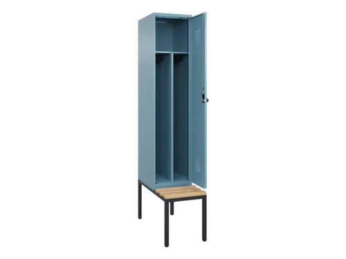 locker met bank,voor scheiding van kleding,HxBxD 2120x400x815mm,1vak