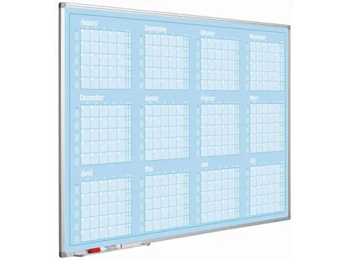 Jaarplanner blauw Softline profiel 90x120cm Aug-Jul Duits