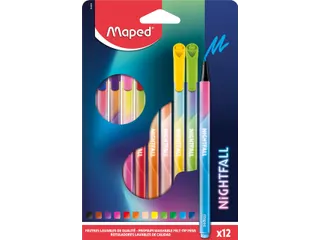Viltstift Maped Nightfall set à 12 kleuren - 1