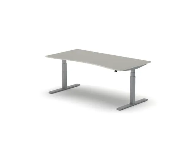 Elektrisch ihv bureau,HxBxD 650-1310x1800x900/800mm,blad lichtgrijs