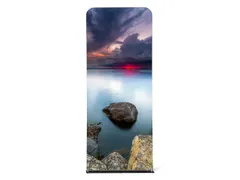 Zipper-Wall Banner 100x200cm ronde hoek Zwarte voet