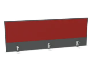 opzetpaneel bureau aanbouw achter MS-donkergrijs BN4011-rood 1600mm - 1