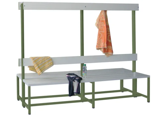 banc double,HxLxP 1600x2000x770mm,piètement RAL6011