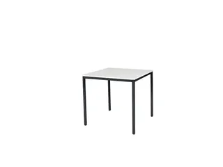 Domino Basic Tafel Vaste Hoogte 800x800mm Wit 25mm Zwart 4-Poots - 1