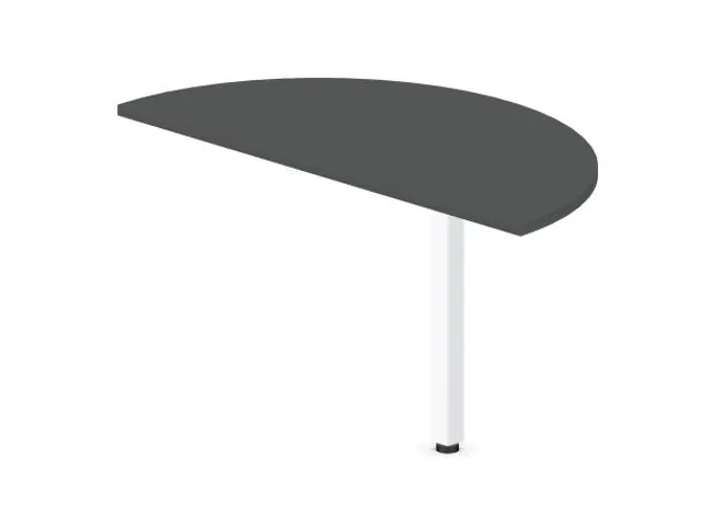 aanbouwtafel,i.h.v.,HxBxD 720-840x1200x600mm,halfrond,MS-donkergrijs