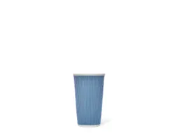 Beker porselein Les Artistes Paris 450ml met siliconen grip ribbel Blu