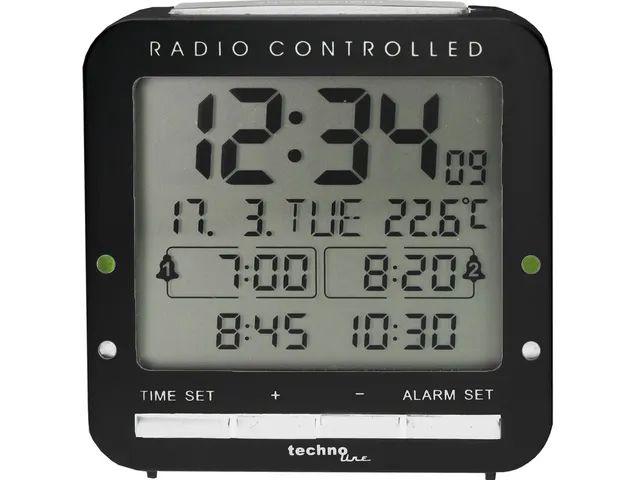 Wekker Technoline WT 245 80 x 80 x 30 mm zwart