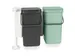 Inbouwafvalemmer Sort & Go 2x12 Liter Jade Donkergrijs
