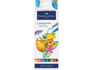 Duo aquarelmarker Faber-Castell Goldfaber kartonetui 6 stuks Coconut - 1