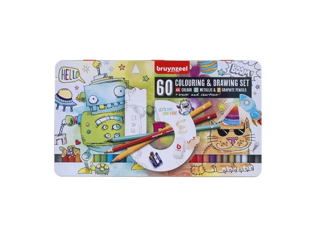 Set dessin Bruynzeel Creatives jeune artiste boîte 60 pièces