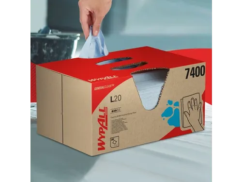 Poetsdoek WypAll L20 GeneralClean 420x330mm blauw 280 vel