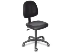 Werkplaatsstoel 480-670mm Zwart Kunstleer Voetkruis Kunststof Wielen