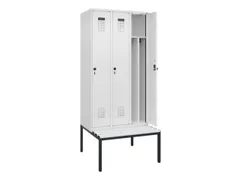 locker met bank,voor scheiding van kleding,HxBxD 2120x900x815mm,3vak
