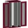 verticale kast,HxBxD 2000x1050x650mm,vensterdeur,2uittrekwanden