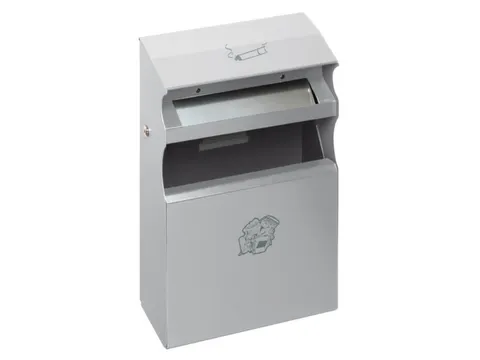 Combi-asbak Zilver 2/5 liter 540x300x140mm Overkapping Cilinderslot