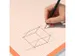 Schrijfonderlegger van papier, Graph, millimeter geruit, wit/oranje, 5