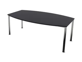 vergadertafel,HxBxD 740x2000x1200mm,vatvormig,CC-zwart - 3
