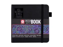 Schetsboek Sakura 80 zwarte vellen 140gr 120x120mm zwart