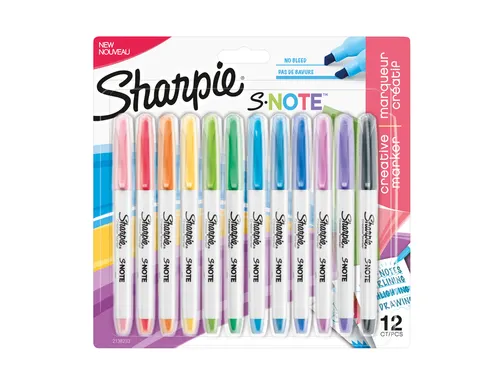Markeerstift Sharpie S-note Beitel blister à 12 kleuren Assorti