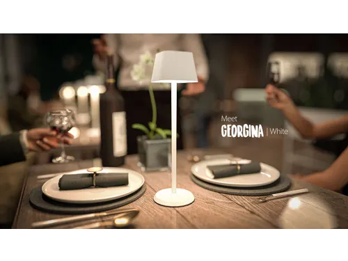 Securit Tafellamp Georgina LED Wit oplaadbaar USB dimbaar