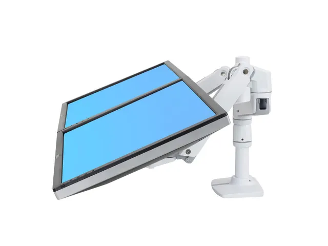 Monitorarm Dubbel Lx Stacking Wit 2 schermen