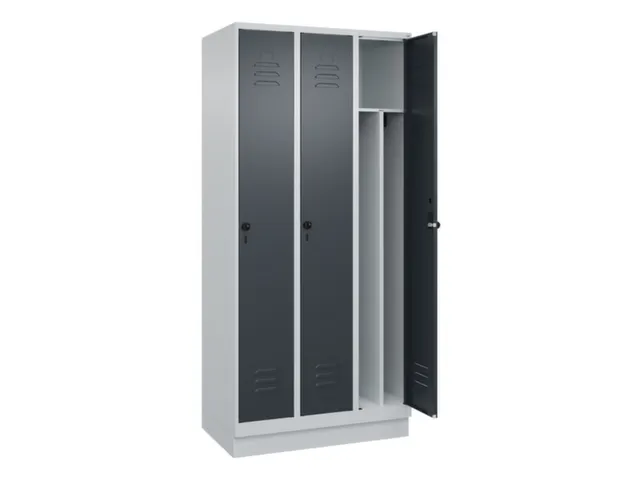 armoire vestiaire noir et blanc,HxlxP 1950x900x500mm,3compart.
