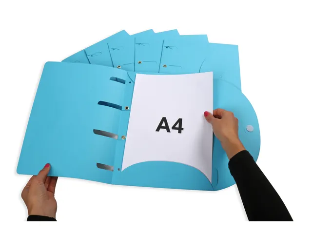 Smartfolder geperforeerde opbergmappen A4 blauw 6 stuks