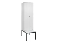 PBM-locker met bank,HxBxD 2120x600x815mm,2vak,vak B 300mm,cil.-slot