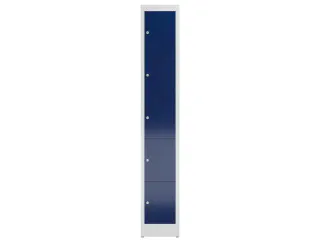 Lockerkast 1800x310x500mm 1x5 vakken cilinderslot, sokkel, RAL5010 - 2