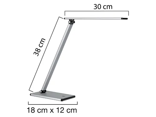 Bureaulamp Unilux Terra led aluminium grijs