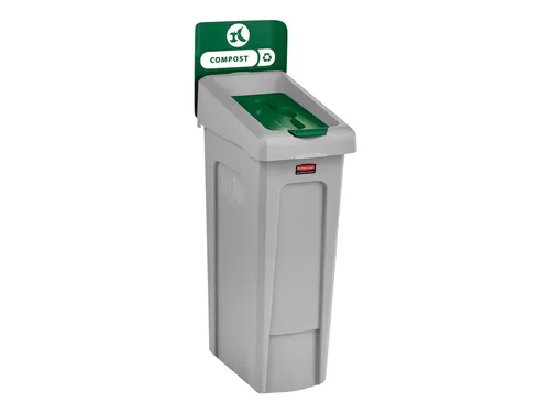 Deksel Rubbermaid Slim Jim Recyclestation gesloten groen