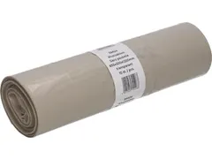 Vuilniszak 42 micron 65+50x135cm 240L Transparant LDPE rol van 10 stuk