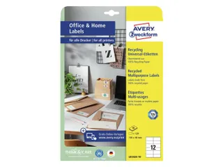 Etiket Avery Zweckform LR3424-10 105x48mm recycled Wit 120 stuks - 2